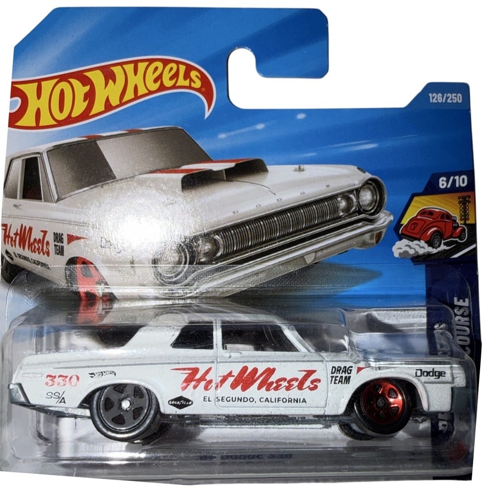 Hot Wheels 64 Dodge 330 White Red Drag Racers 126/250 2024 Mainline Diecast Car